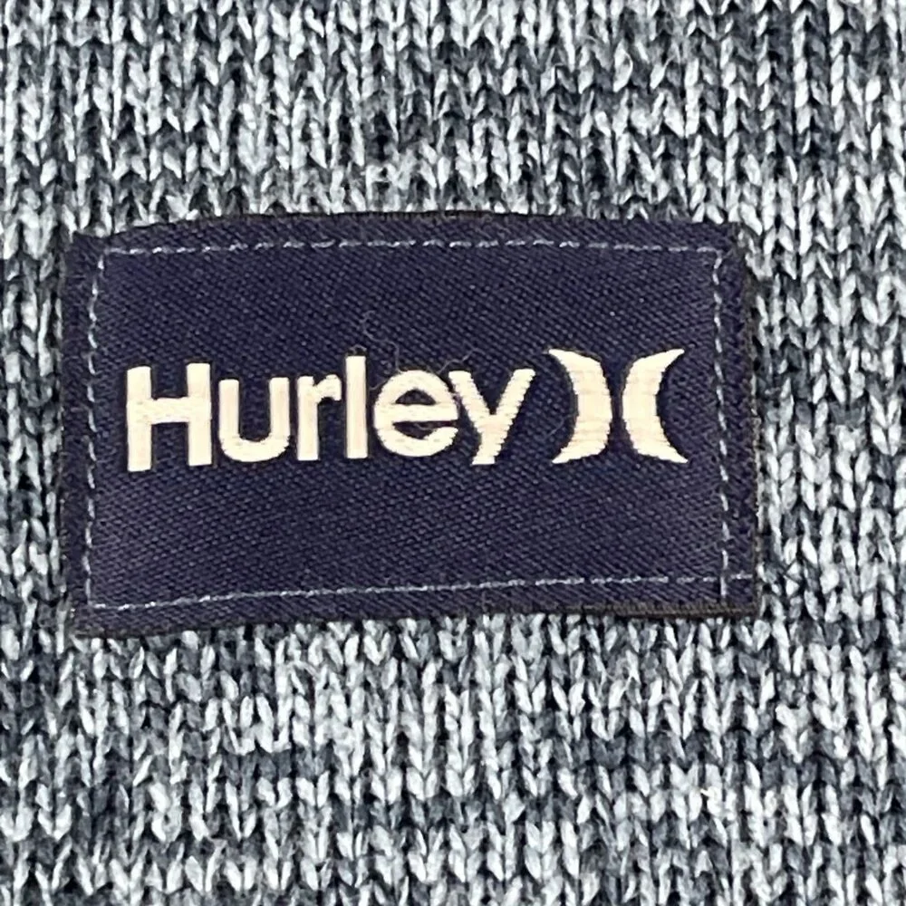 Hurley Full Zip Knit Jacket Youth M Blue Sweater Fleece Lined Arm Pocket